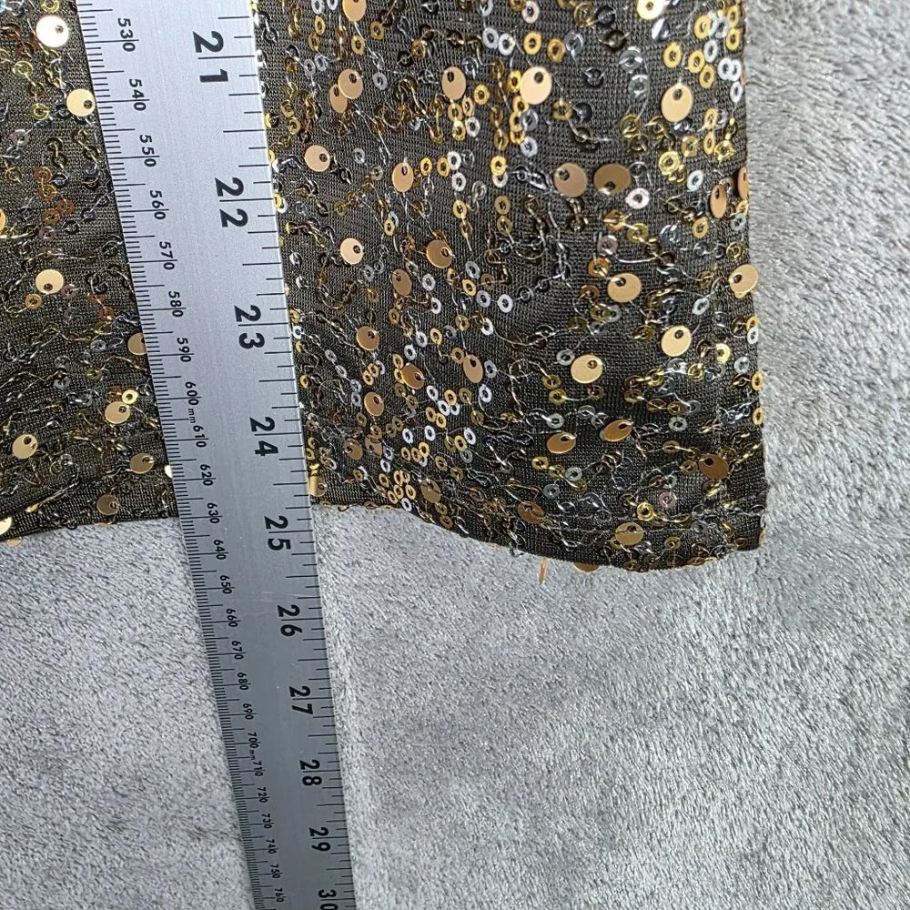 Womens Cato Gold & Silver Sequin Top Round Neck Short Sleeve Lined Size 18/20W - Picture 8 of 10